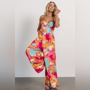 Bright Multi-Color Wide-Leg Jumpsuit